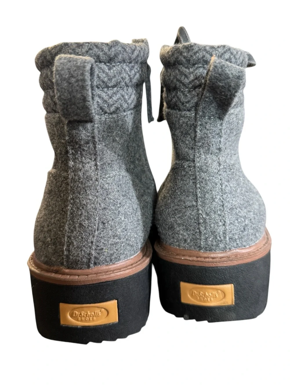 Dr. Scholl's Little Wild Gray Wool-Blend Lace-Up Ankle Boots, Women's 10M